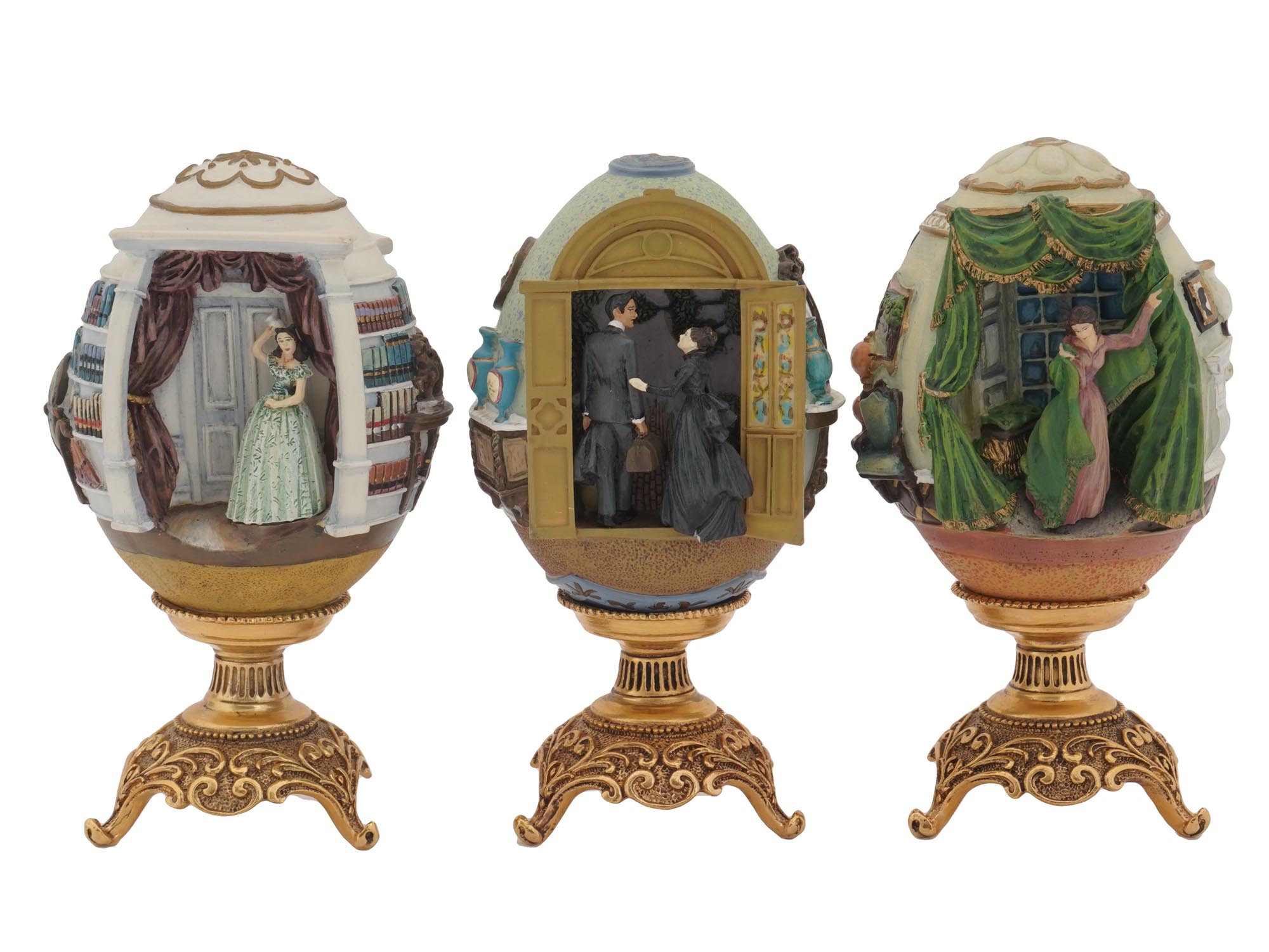 FRANKLIN MINT GONE WITH THE WIND EGG SCULPTURES PIC-2
